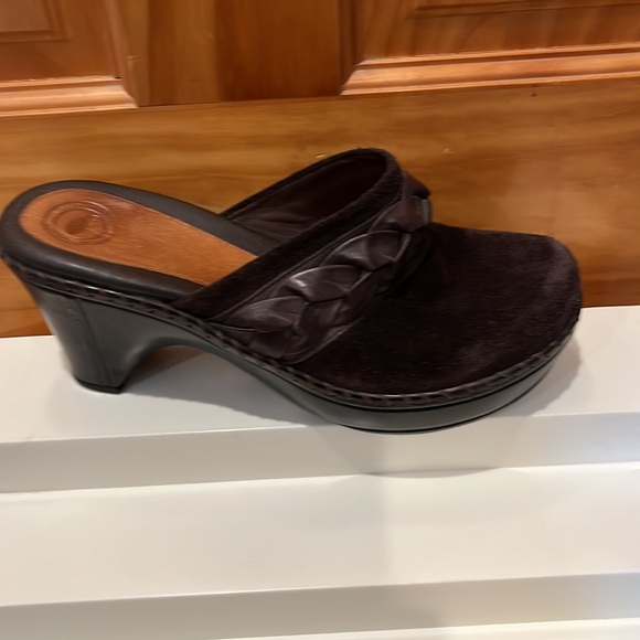 Nurture Suede Braided Leather Slip On Clog - Dark Brown - Women Size 9 - Picture 7 of 8